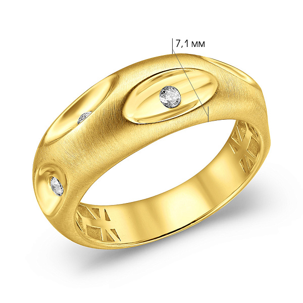 Золотое кольцо с фианитами (арт. 156059жм) – изображение 8