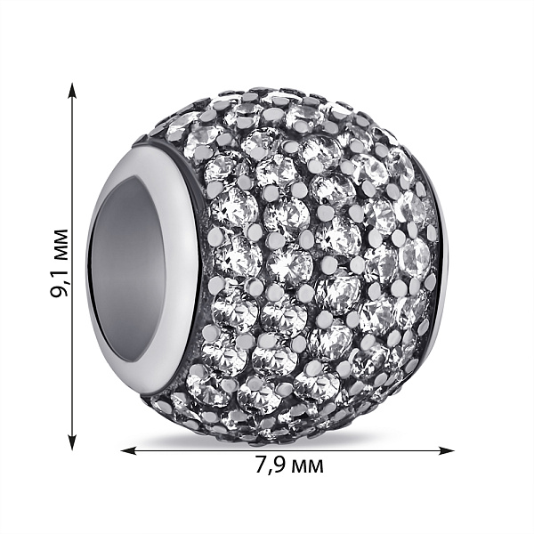 Серебряный шарм Шар с фианитами (арт. 7903/П5Ф/501) – изображение 2
