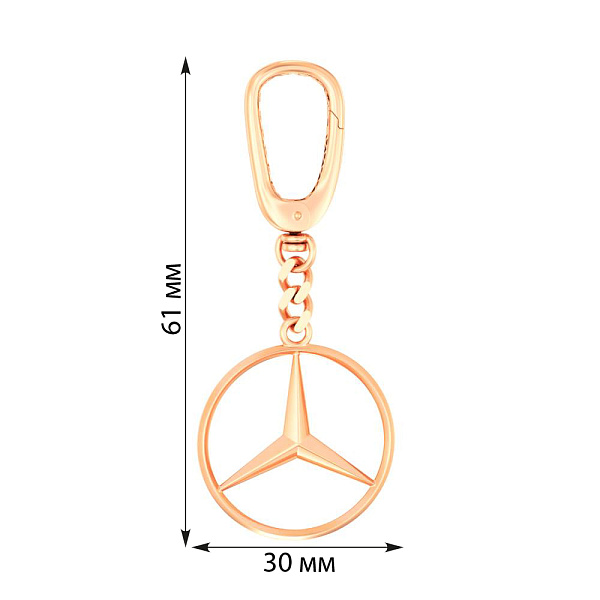 Золотой автомобильный брелок Mercedes (арт. 360111) – изображение 2