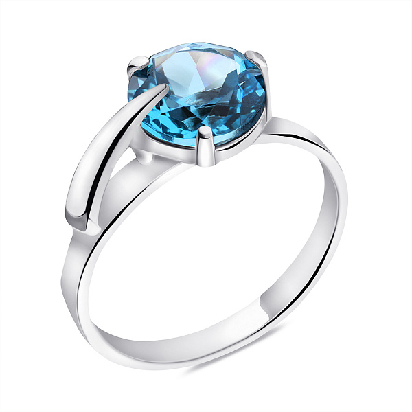 Кольцо серебряное с топазом (арт. 7501/575Пгкп) – изображение 1