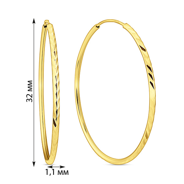 Золотые серьги-кольца (арт. 121904/35ж) – изображение 5