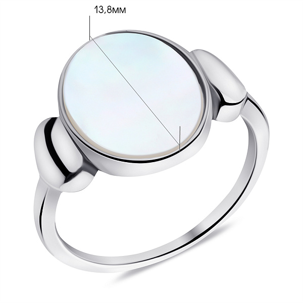 Серебряное кольцо с перламутром (арт. 7501/6829п) – изображение 2