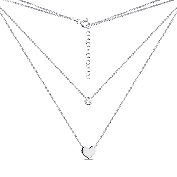 Серебряное колье с фианитом (арт. 7507/1615) – изображение 2