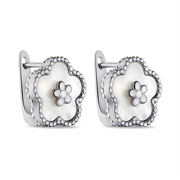 Серебряные серьги с перламутром (арт. 7502/9602/15п) – изображение 1