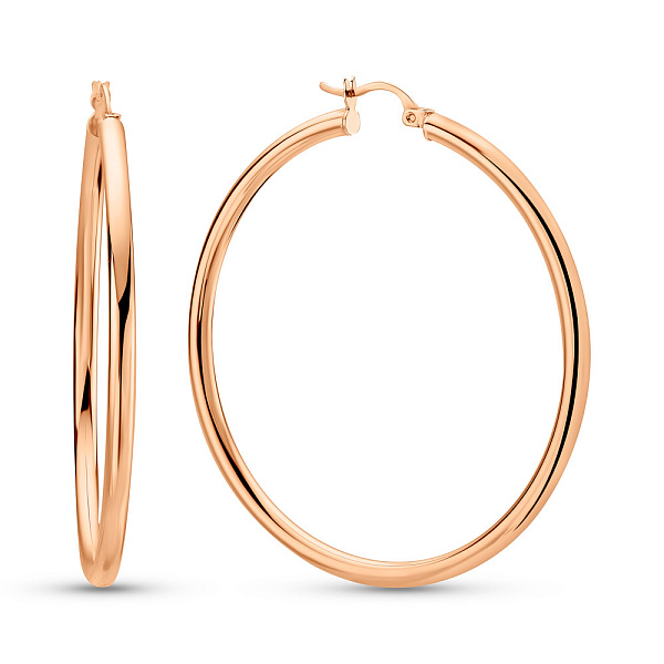 Сережки кольца из красного золота (арт. 100908/50) – изображение 1