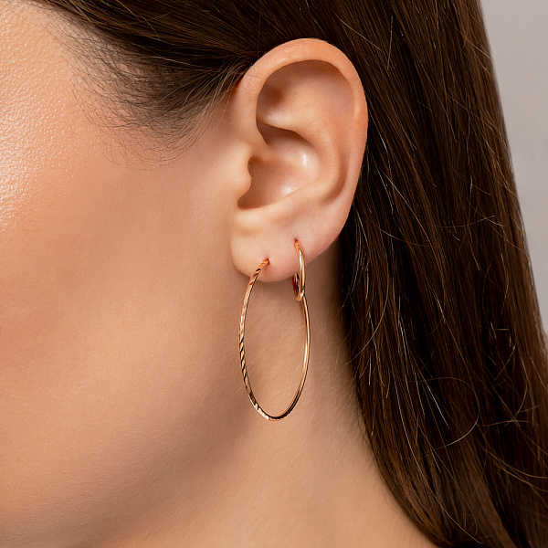 Серьги-кольца из красного золота (арт. 122600/15) – изображение 2