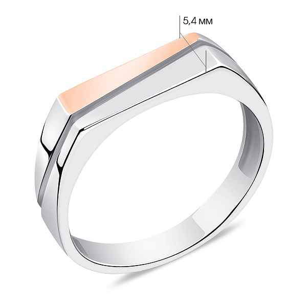Печатка из серебра с золотой накладкой (арт. 7206/416кп) – изображение 2