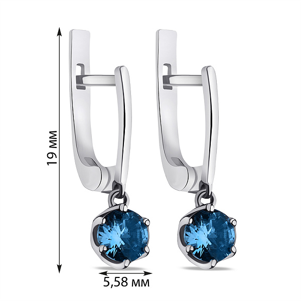 Серьги из серебра с топазом (арт. 7502/614Плсп) – изображение 2