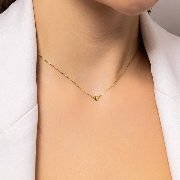 Золотое колье Сердечко (арт. 360157/2ж) – изображение 3
