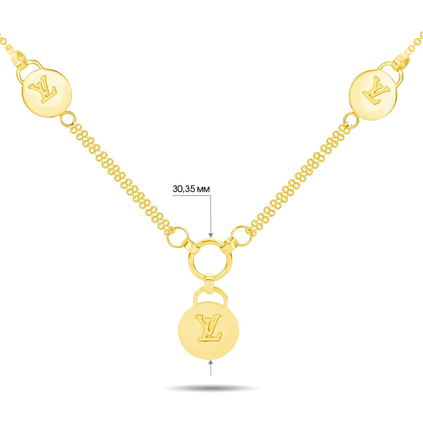 Золотое колье в желтом цвете (арт. 351459ж) – изображение 3