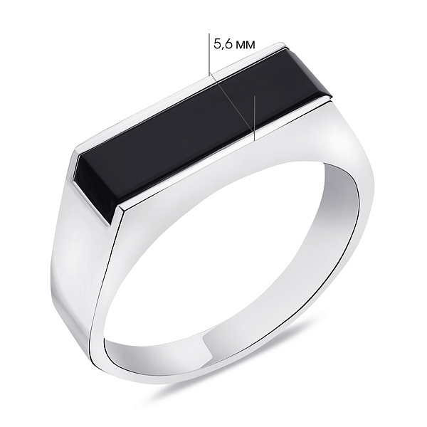 Серебряная печатка с ониксом (арт. 7506/0881.10о) – изображение 2