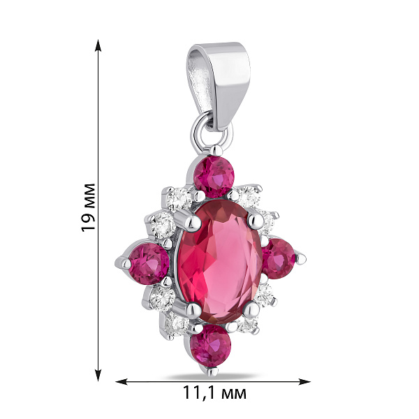 Серебряный кулон с крупным альпинитами (арт. 7503/4494амлн) – изображение 2