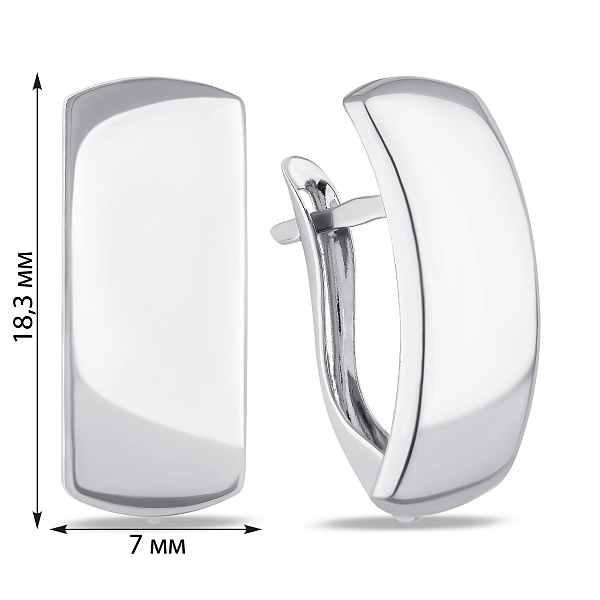 Серебряные серьги без камней (арт. 7502/1-8120.0.2) – изображение 2
