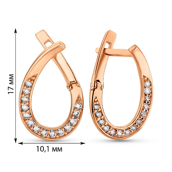 Золотые серьги с фианитами (арт. 2106477101) – изображение 3