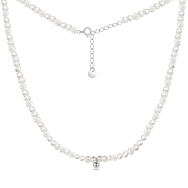 Серебряное колье с жемчугом (арт. 7507/2680жб) – изображение 2