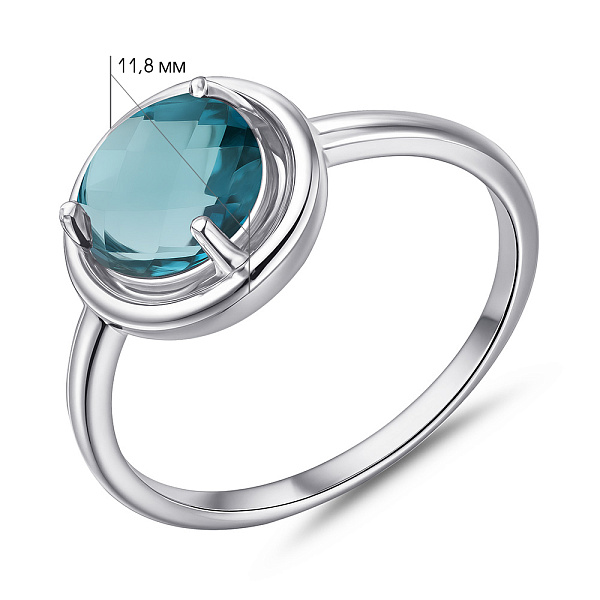 Серебряное кольцо с топазом (арт. 7501/2049043Пл) – изображение 2