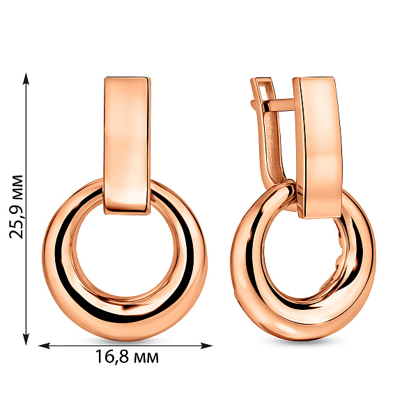 Серьги-подвески из красного золота (арт. 1092141) – изображение 4