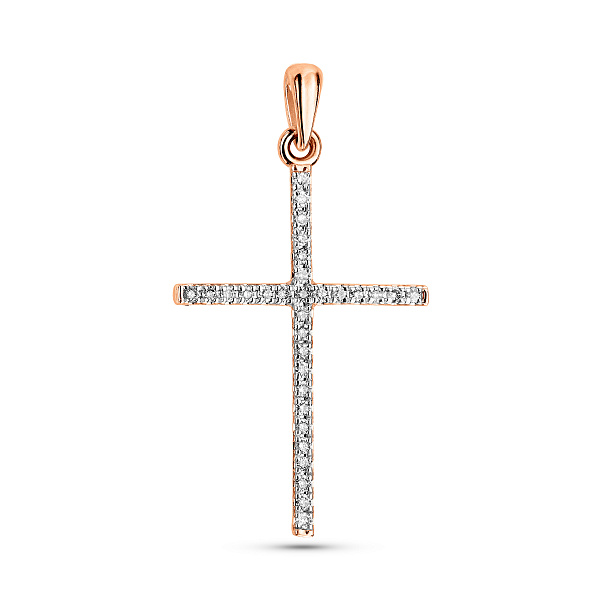 Золотой крестик с бриллиантами (арт. П011193015) – изображение 1