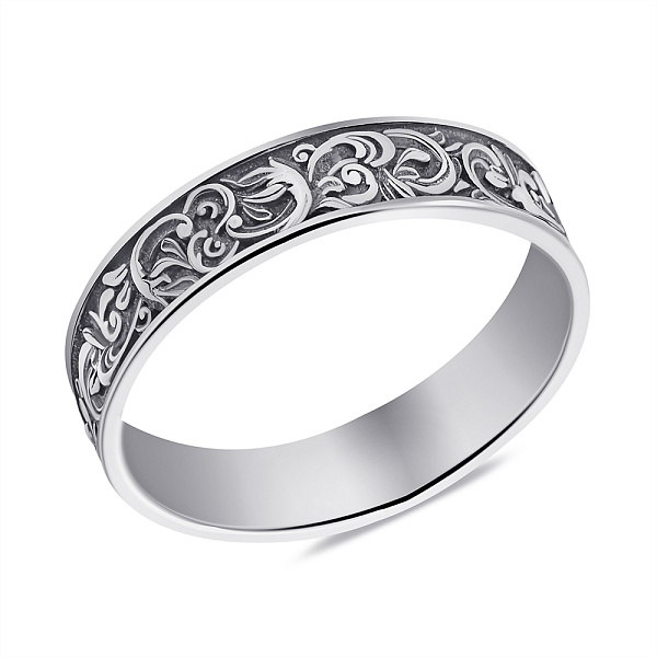 Срібна каблучка Завитки (арт. 7901/2271ч) – зображення 1
