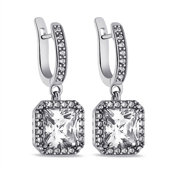Серебряные серьги с фианитами (арт. 7502/2168) – изображение 1