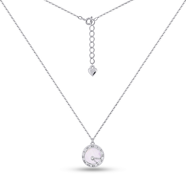 Серебряное колье Часы с перламутром (арт. 7507/2220п) – изображение 2