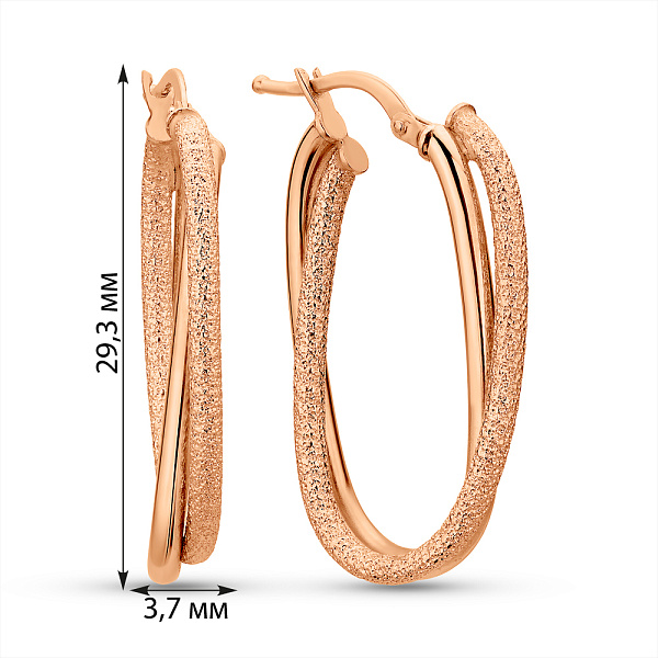 Серьги из красного золота без камней (арт. 1091893/30) – изображение 3