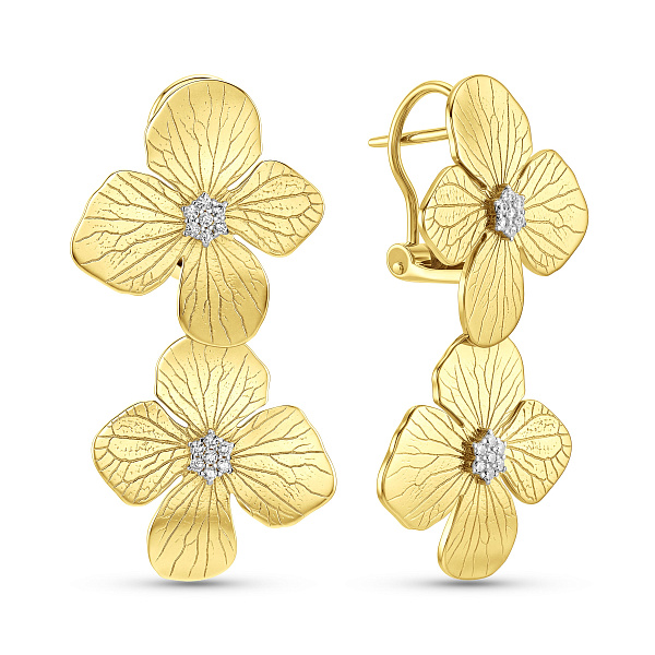 Золотые серьги с фианитами Francelli (арт. 111474ж) – изображение 1