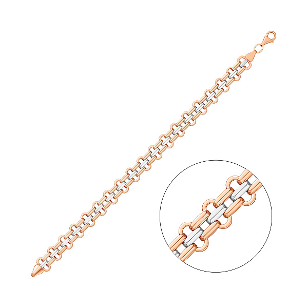 Золотий широкий браслет з родіюванням (арт. 3261421р) – зображення 1