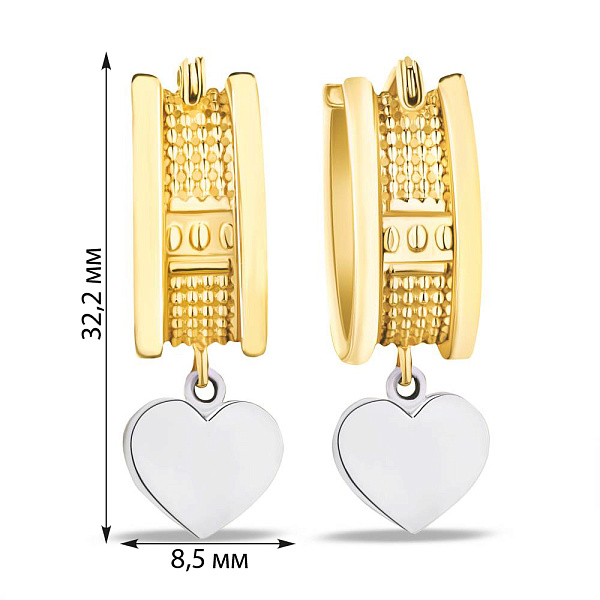 Серьги из желтого и белого золота (арт. 103874жб) – изображение 2