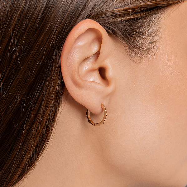 Серьги-кольца из красного золота (арт. 107823/15) – изображение 3