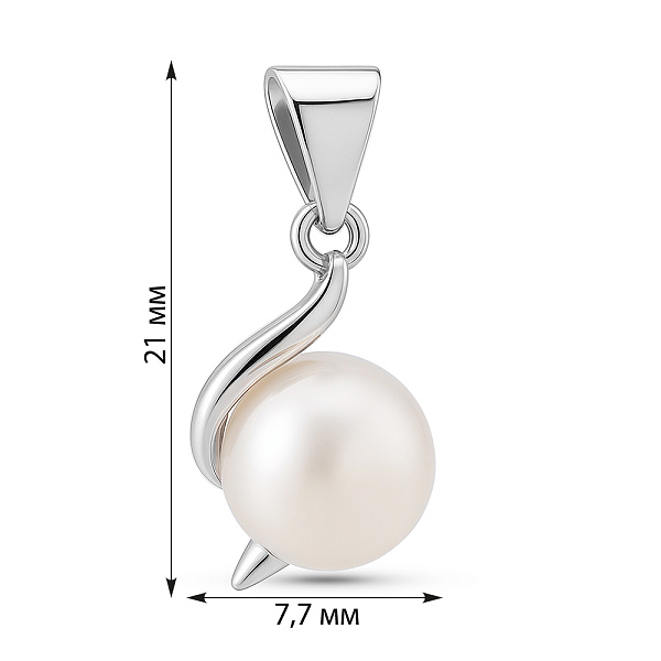 Серебряный подвес с жемчугом (арт. 7503/2186601жб) – изображение 2
