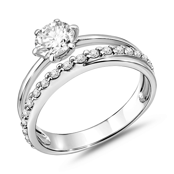 Каблучка з золота з фіанітами (арт. 140444б) – зображення 1
