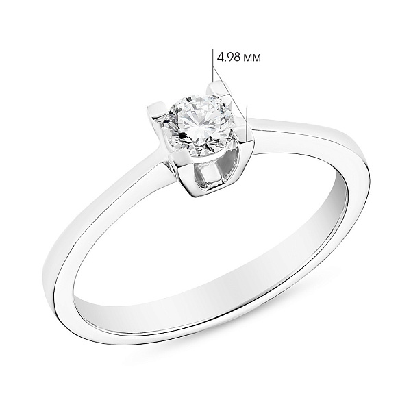 Кольцо золотое с бриллиантом (арт. К341164020б) – изображение 5
