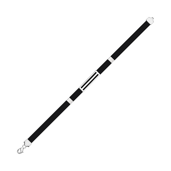 Браслет из каучука с серебряными вставками (арт. 7609/5064) – изображение 1