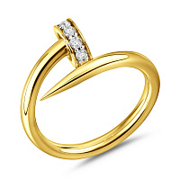 Каблучка з жовтого золота в формі цвяха (арт. 140874ж)