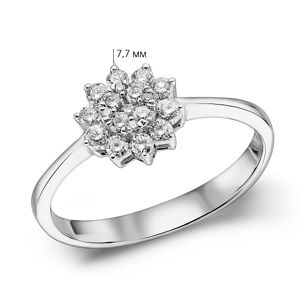 Кольцо из белого золота с бриллиантами (арт. К341493020б) – изображение 4