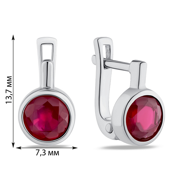 Серебряные серьги с рубином (арт. 7502/1192443Р) – изображение 2