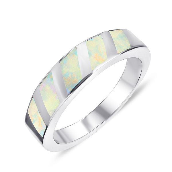 Серебряное кольцо с опалом (арт. 7501/4657Поб) – изображение 1