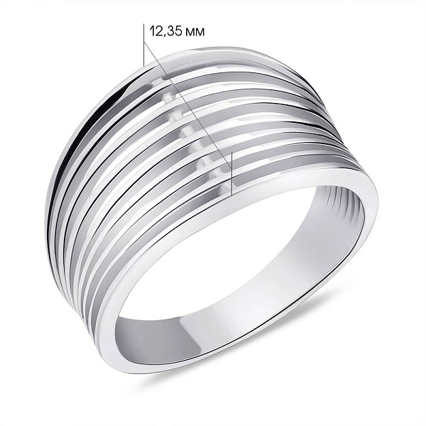 Многослойное кольцо из серебра без камней (арт. 7501/392кп) – изображение 2