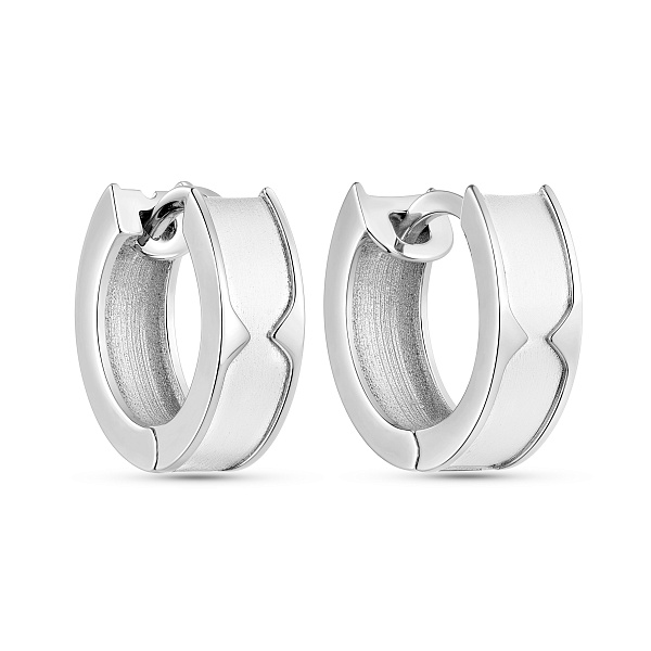 Серьги кольца из белого золота (арт. 103695/10б) – изображение 1