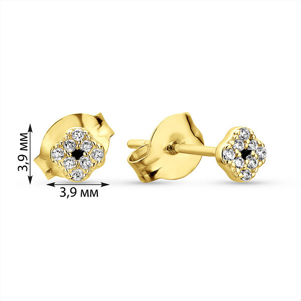 Серебряные пусеты с фианитами (арт. 7518/6955/3жечм) – изображение 2