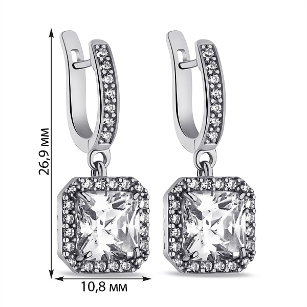 Серебряные серьги с фианитами (арт. 7502/2168) – изображение 2