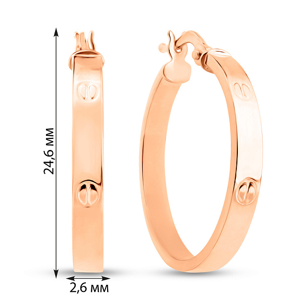 Золотые серьги-кольца без камней (арт. 1091504/25) – изображение 7
