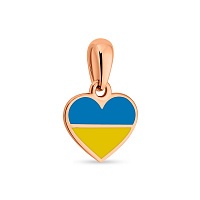 Золотий підвіс "Серце" з блакитною і жовтою емаллю (арт. 440740есж)