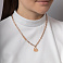 Золотое колье с фианитом и подвеской сердечко (арт. 353037) – изображение 3