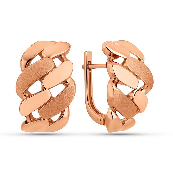Серьги из красного золота без камней (арт. 111457м) – изображение 1