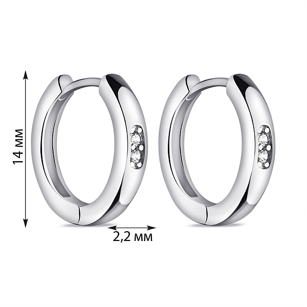 Серебряные серьги-конго с фианитами (арт. 7502/9761/15) – изображение 2