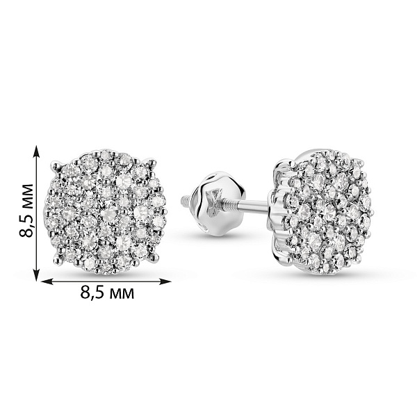 Золотые серьги-пусеты с бриллиантами (арт. С341547080б) – изображение 2