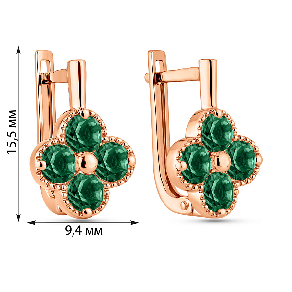 Серьги из красного золота с кварцем (арт. 111246Пз) – изображение 5
