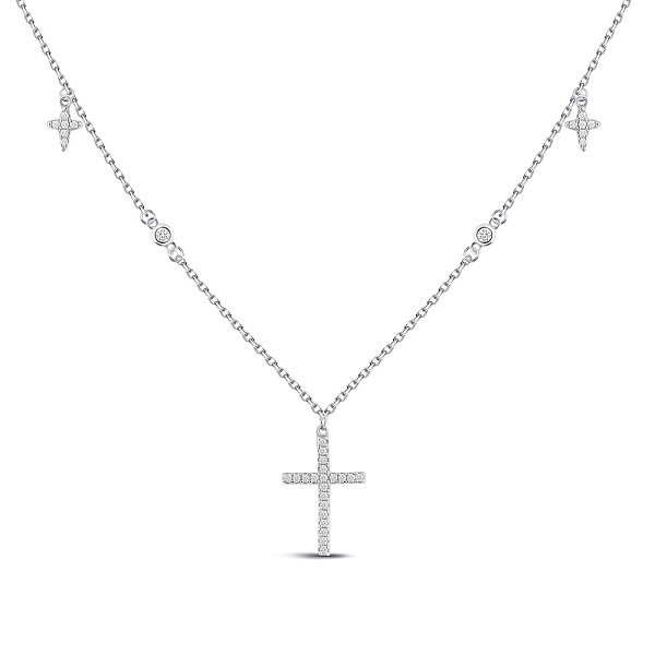 Серебряное колье Крестики с фианитами (арт. 7507/2342) – изображение 1